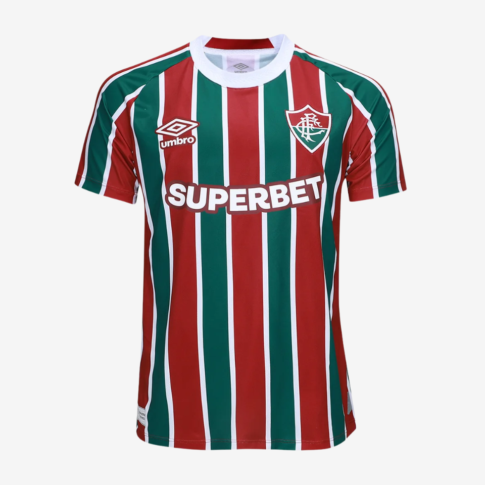 Camisa Umbro Fluminense 2025/26 I - Jhon Arias 21 - Vista Frontal/Detalhes