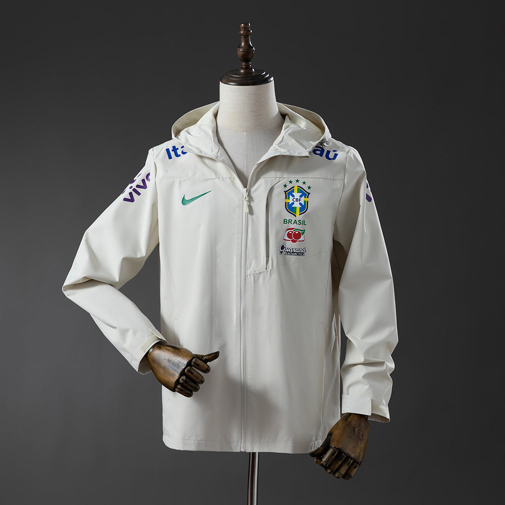 Jaqueta Corta-Vento Brasil Off-White