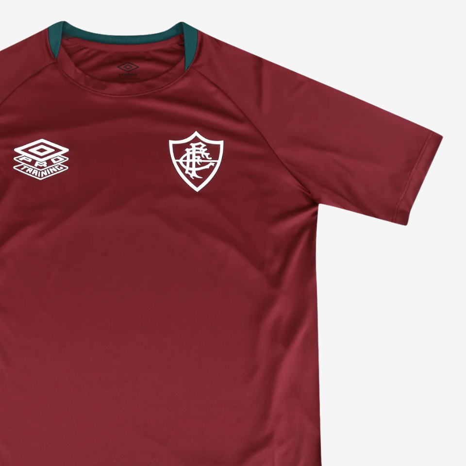 Camisa Treino Umbro Fluminense 2025/26 - Vista Frontal/Detalhes