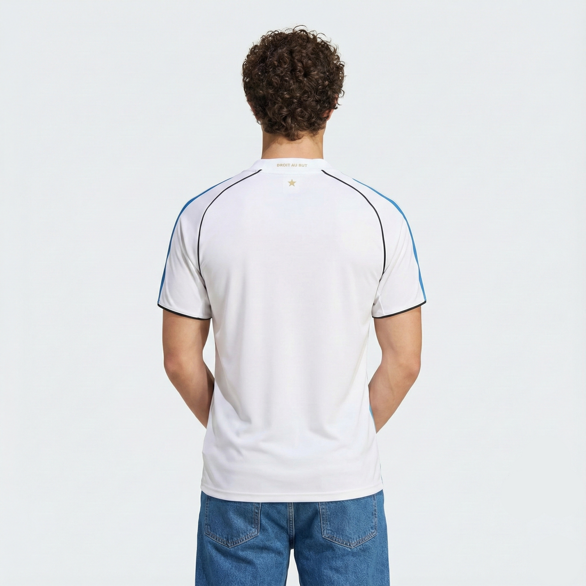 Camisa Olympique de Marseille Titular 05/06 - Versão Retro - Vista Frontal/Detalhes